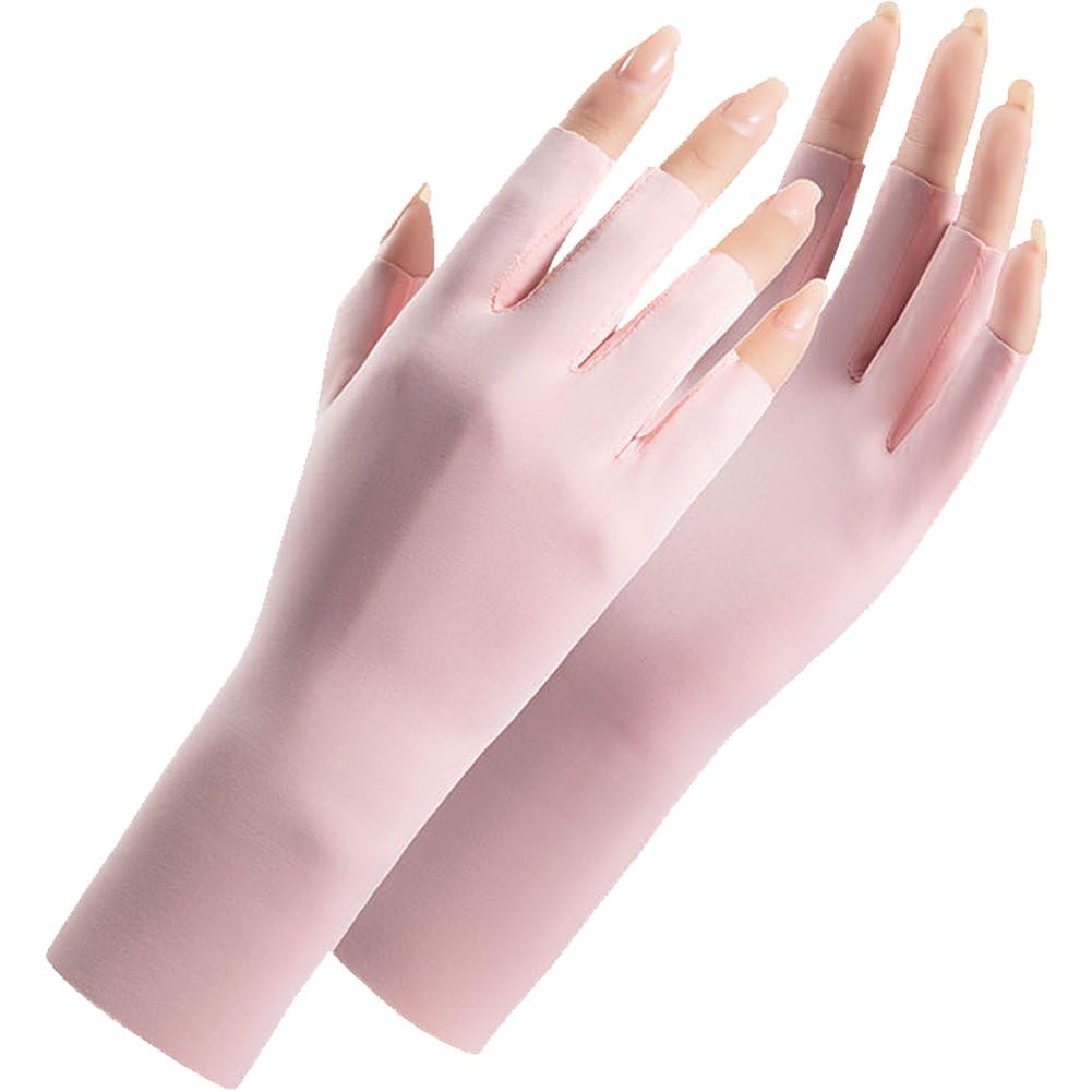 Ymxygz Summer Anti-uv Fingerless Gloves Semi-finger Driving Glove Ice Silk Half Fingers Gloves Sunscreen Breathable Thin Mittens