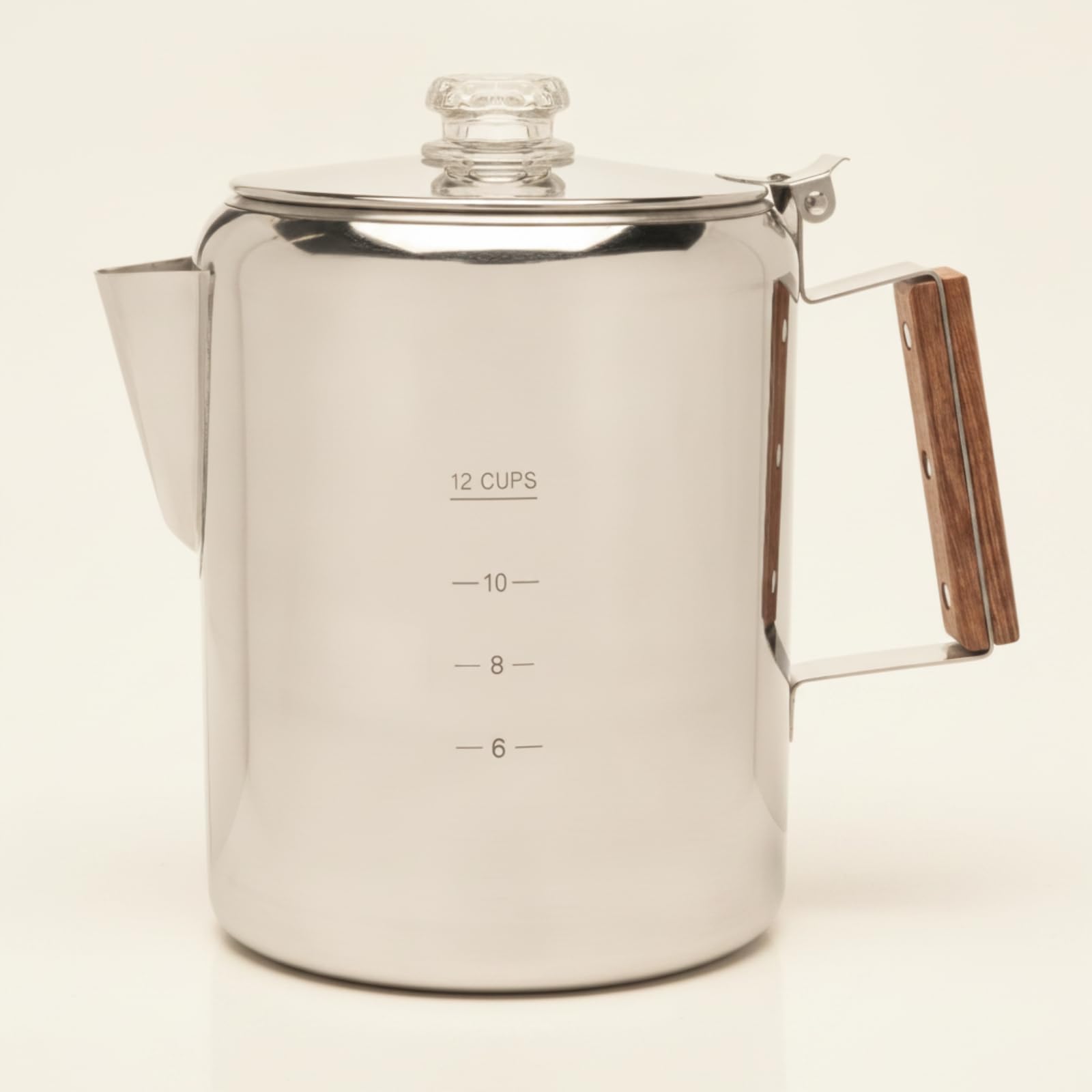 Kaffeekanne mit griff skaliert Kaffeekanne mit Sichtfenster aus hitzebeständig Kaffeezubehör für Outdoor-Begeisterte, Silber, 9 Tassen