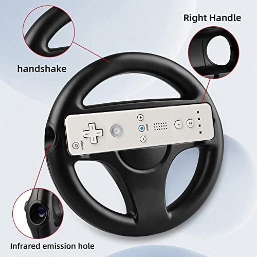 image for Xahpower Steering Wheel for Nintendo Wii and Wii U Remote Controller, 