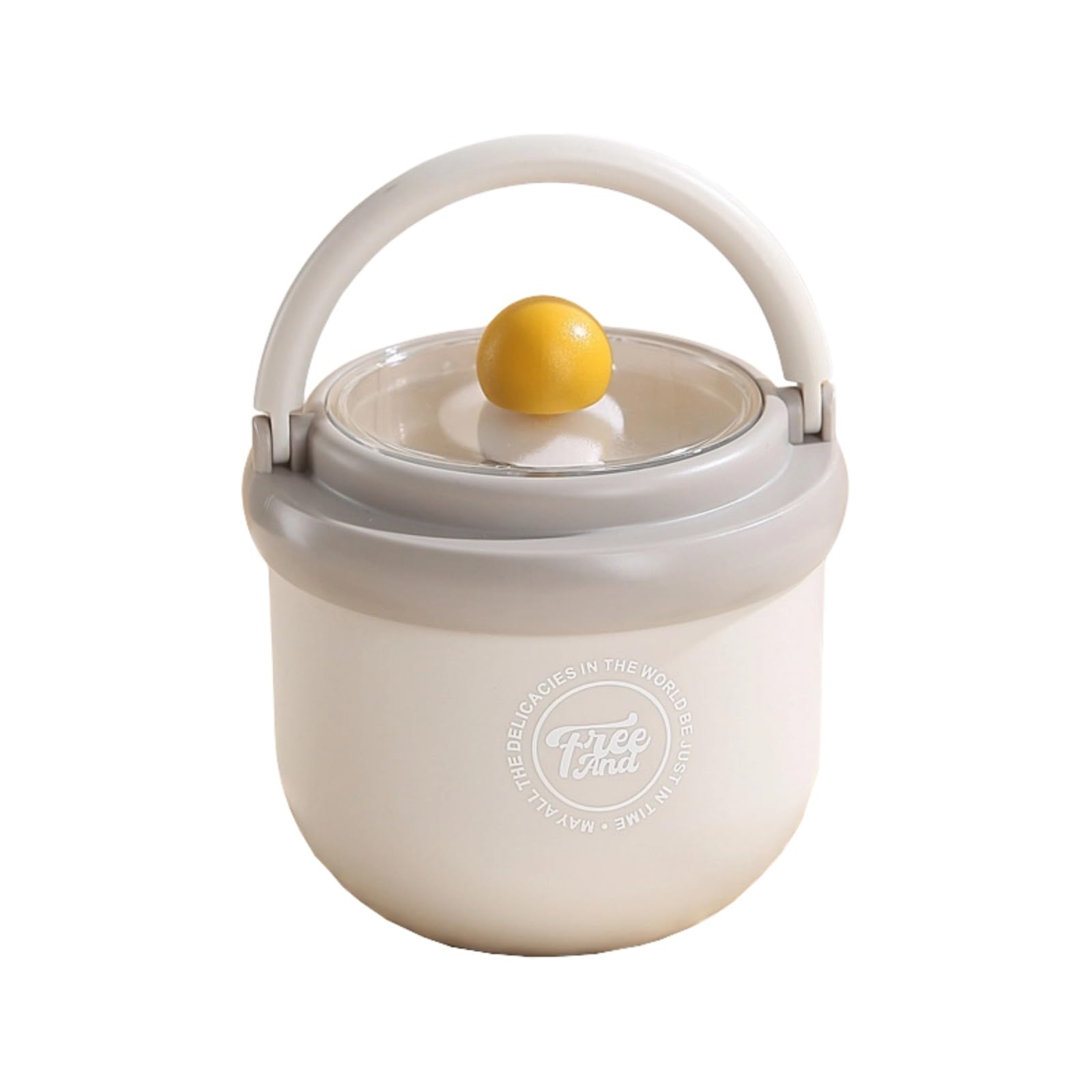 Portable Breakfast Food Jar Stainless Steel Cup with Transparent Lid, Handle and Spoon Slot for Home and Picnic Meals Thermal Oatmeal Jar Porridge Holder Desk Meal Cup Picnic Food Workday Meal Soup