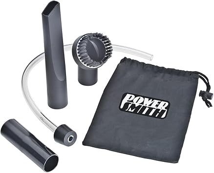 PowerSmith PAAC302 Ash Vacuum Deep Cleaning Kit with Crevice Tool, Brush Nozzle, Pellet Stove Hose, Adapter, and Storage Bag,Black