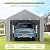 COBIZI Carport Canopy 12x20 Heavy Duty Portable Garage with Roll-Up Ventilation Windows & Doors, Removable Sidewalls Car Canopy Car Tent Waterproof with Built-in Sandbags for Cars, Boats, Trucks, Gray