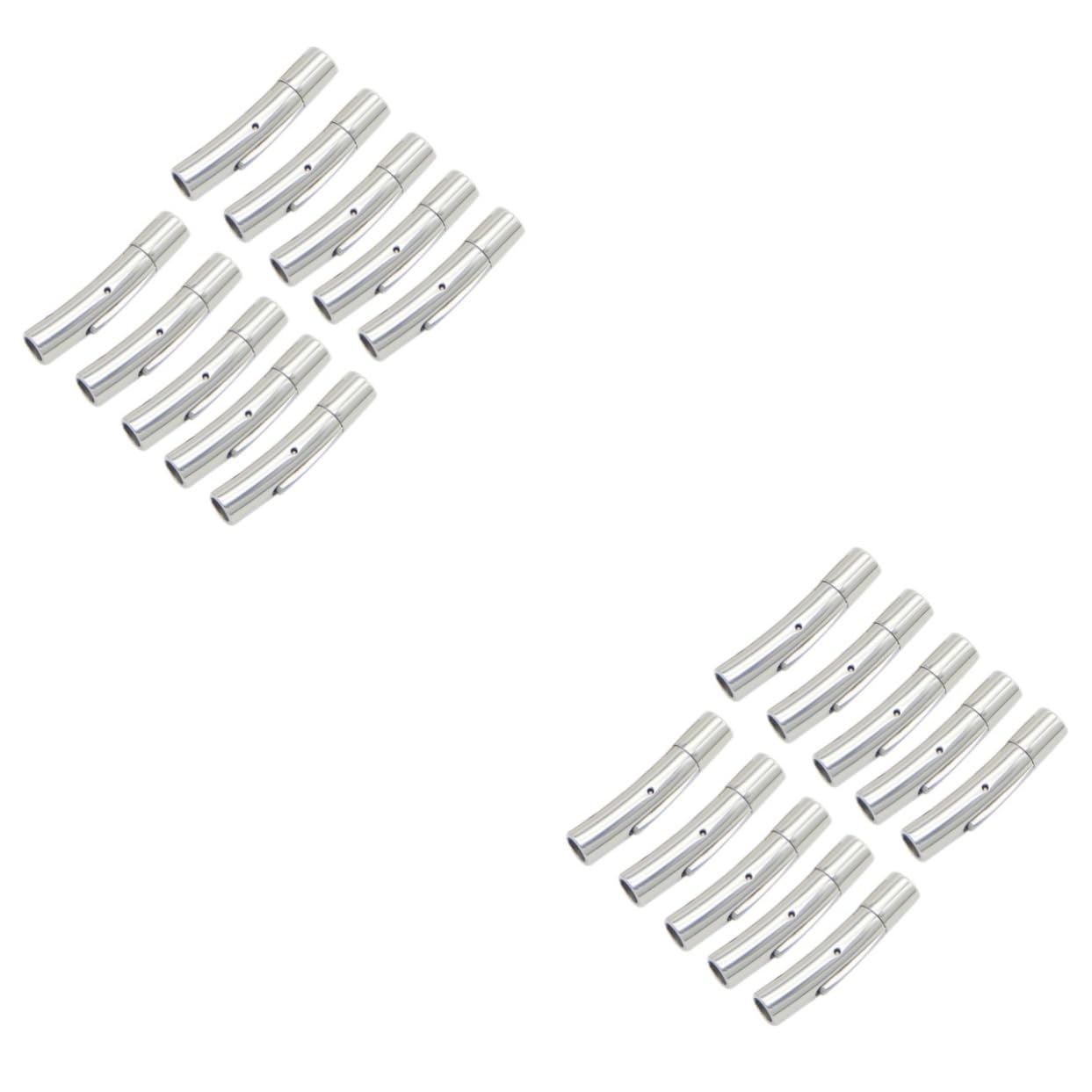 NUOBESTY 20piezas Conectores De Acero Inoxidable Para Pulseras y Collares Accesorios De Joyería Color Acero