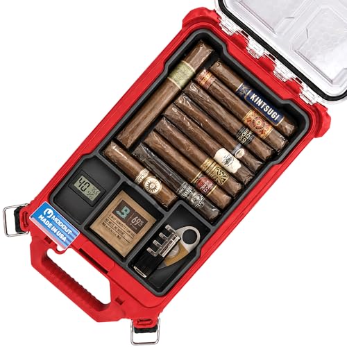 Cigar Humidor Insert with Hygrometer for Milwaukee Packout - Fits Low Profile Compact Organizer 48-22-8436 - Travel Cigar Case & Humidor Cigar Box Accessory (Insert Only) - Made in USA