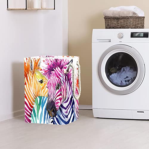 Panier à linge zèbre poignées intégrées pour vider le sol de la chambre - 3