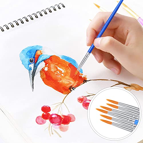 Image of AROIC Small Paint Brushes Bulk,130pcs Nylon Hair Round Detail Brushes