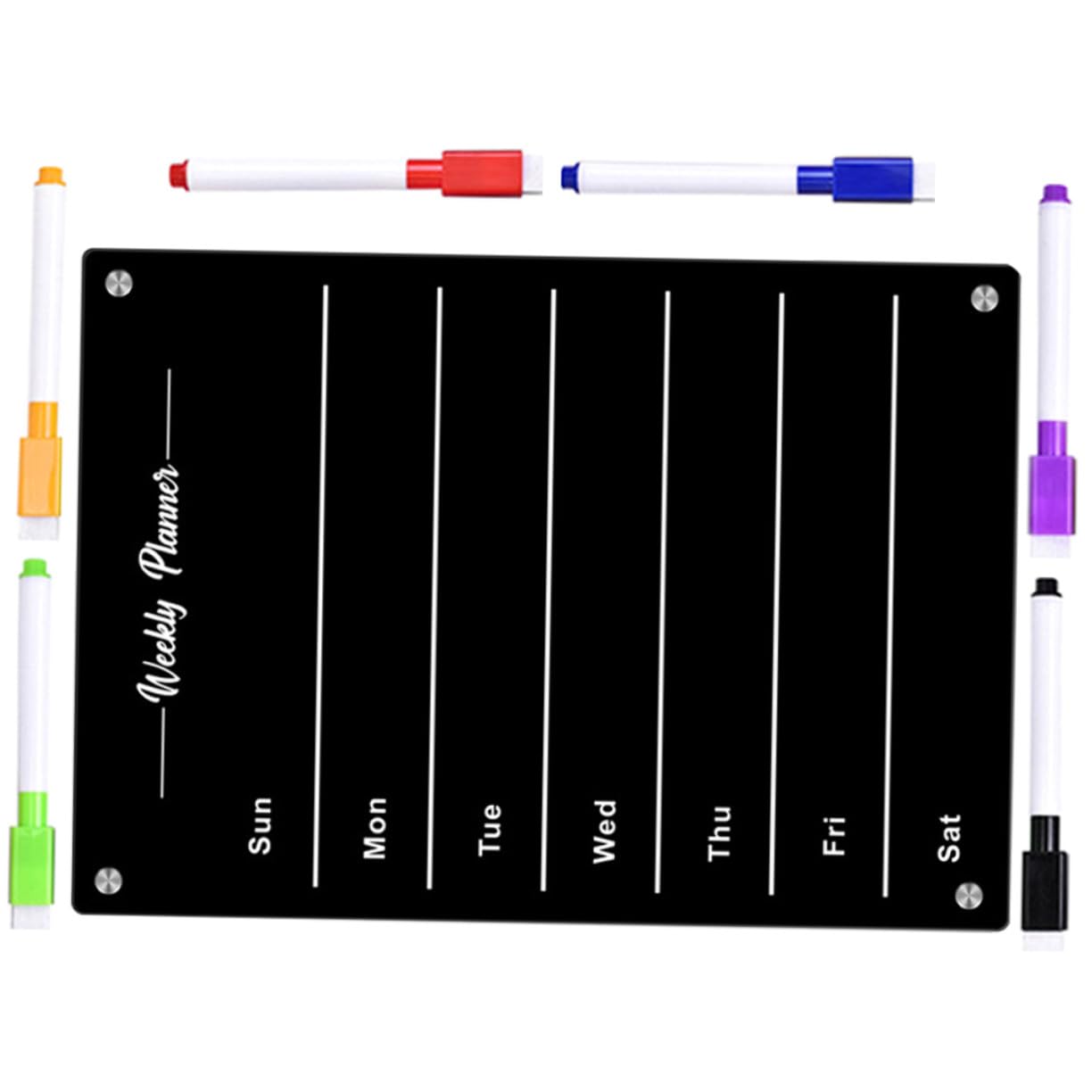 Magnetisches Whiteboard Kühlschrankplaner mit Whiteboard stiften Abwischbar Wochenplan Tafel für Memo Listen Reminder und Familienplanung