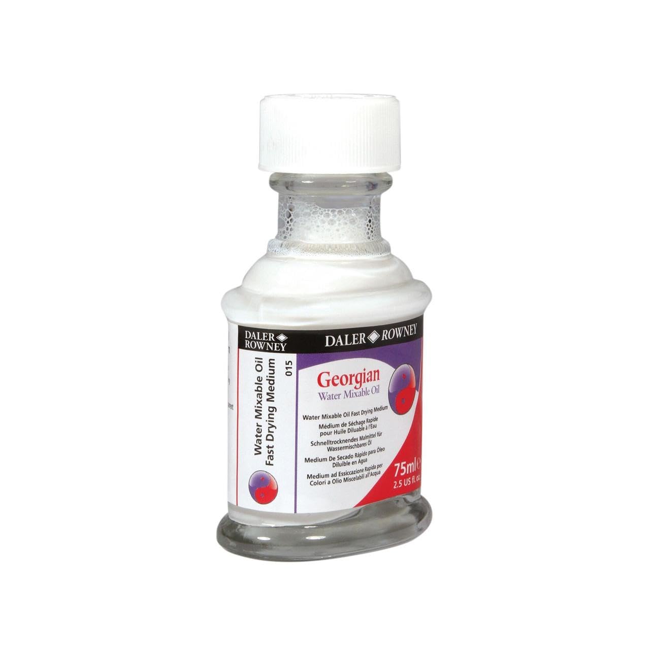 Daler-Rowney Georgian Oil Medium, Glass Jar, 2.54oz - 75 ml, Water Mixable Oil Fast Drying Medium