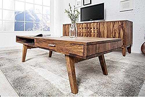 Image of Rosewood /Sheesham Wood TV Stand Coffee Table for Living Room with Drawer Storage | Brown