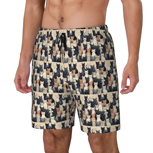 Cat Print Print Men Stylish Functionality Swim Trunks Breathable Beach Shorts Surfing Gym Fishing2