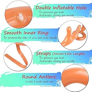 18 pieces inflatable reindeer antler ring toss game for christmas party games for kids adults holiday xmas games toys for family school carnival party supplies 3 antlers 12 rings3 red reindeer nose  urban country home decor