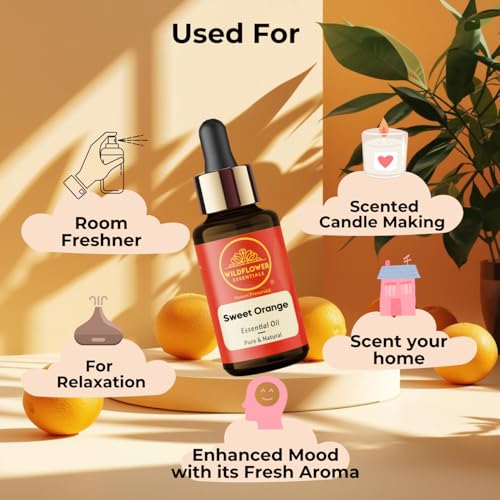 Image of Sweet Orange Essential Oil | Sweet Citrus Aroma for Diffusers, Relaxing Spaces & DIY Creations | Pure Brazilian Orange Rinds for Soap, Candles & Blends 30ml (1 oz)
