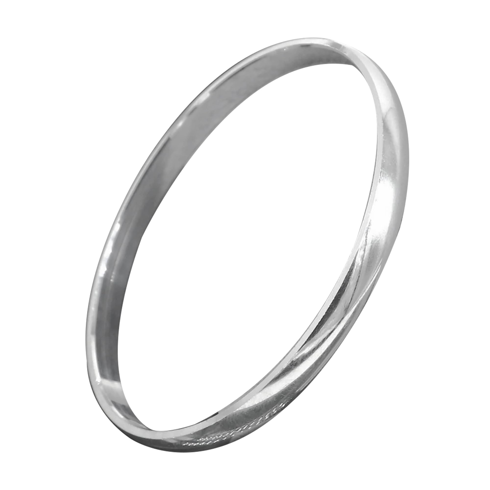 de flossy silver 925 Silver solid mens half round kada/bangle Gifts for Men & Boys | With Certificate of Authenticity and 925 Stamp-picture-10