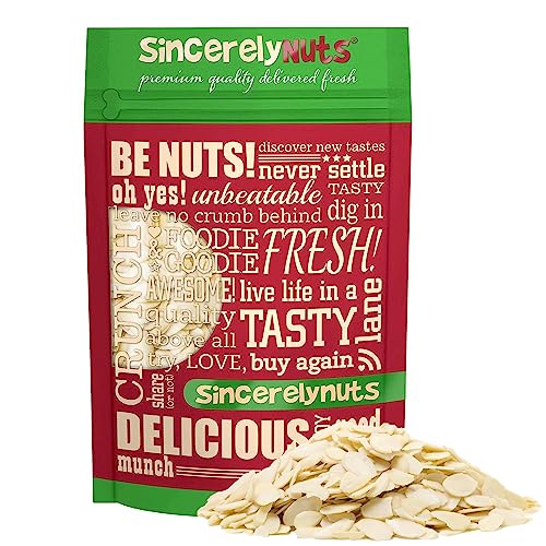 Sincerely Nuts – Raw Blanched Sliced Almonds | 1 Lb. Bag | Delicious Guilt Free Snack | Low Calorie, Vegan, Gluten Free | Gourmet Kosher Food | Source of Fiber, Protein, Vitamins and Minerals