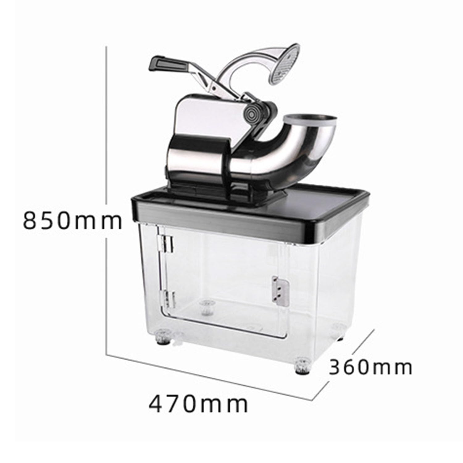 Trituradora de hielo eléctrica con cuchillas dobles de acero inoxidable, caja de almacenamiento de 4,4 L, máquina for hacer conos de nieve, máquina for afeitar hielo for restaurantes, bares, fiestas e