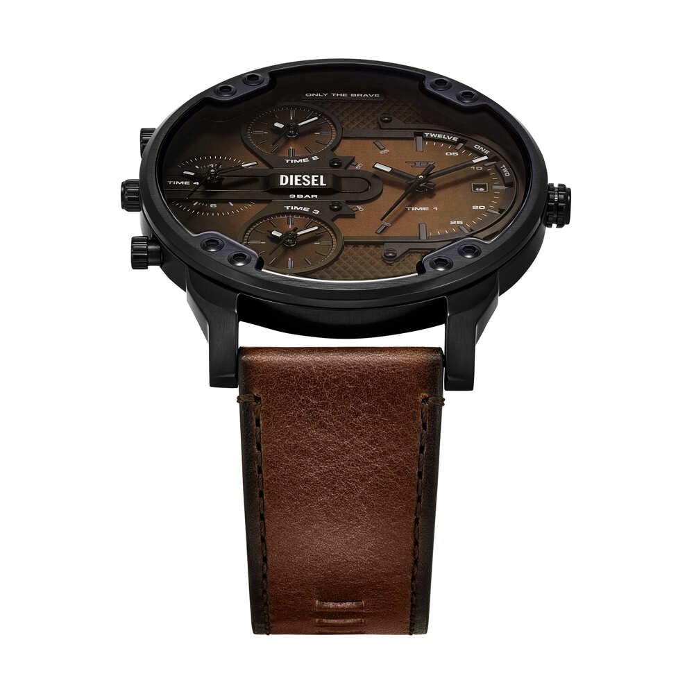 Diesel Orologio Mr. Daddy da uomo, Movimento multifunzionale al quarzo a tre lancette con cinturino in acciaio inossidabile