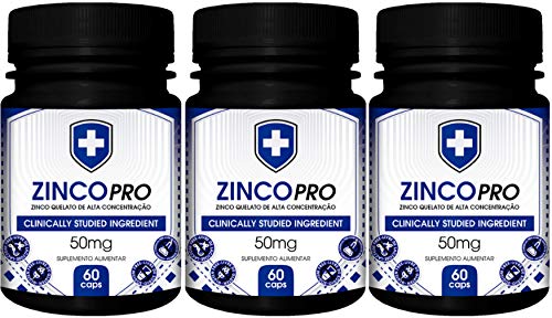 Zinco Pro Mineral Quelato 50 mg Sunfood 60 Cápsulas Kit 3 Unidades