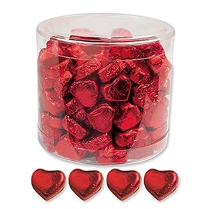 Günthart Backdecor doos met 150 chocoladehartjes | rood | bonbons harten gevuld met nougat crème | 1 verpakking (1 x 1,2…