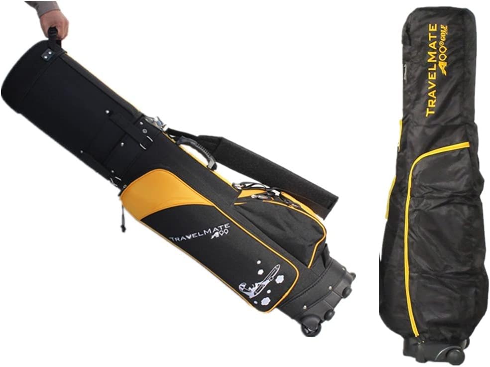 A99Golf Travel Mate with Skin Cover Wheeled W. TSA Lock Air Porter Golf Travel Bag