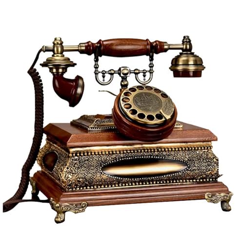 Téléphone antique en bois massif HJMMWT retro chic