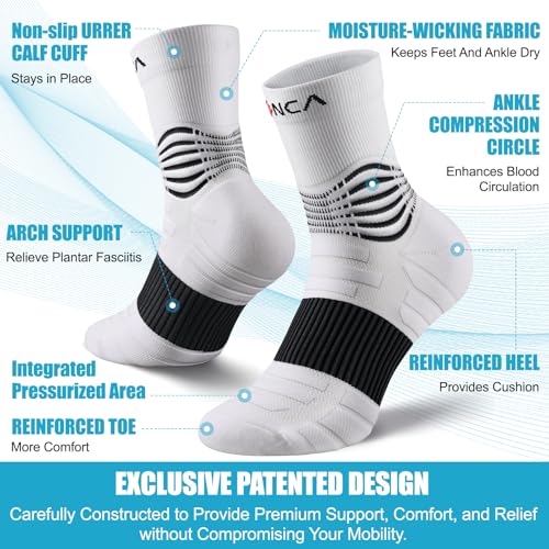 Image of NEENCA Professional Compression Socks for Women Men Circulation, 20-30 mmHg | Medical Ankle Socks, for Pain Relief, Plantar Fasciitis, Swelling, Neuropathy, Nurses, Travel, Pregnancy, Flight, Daily Wear