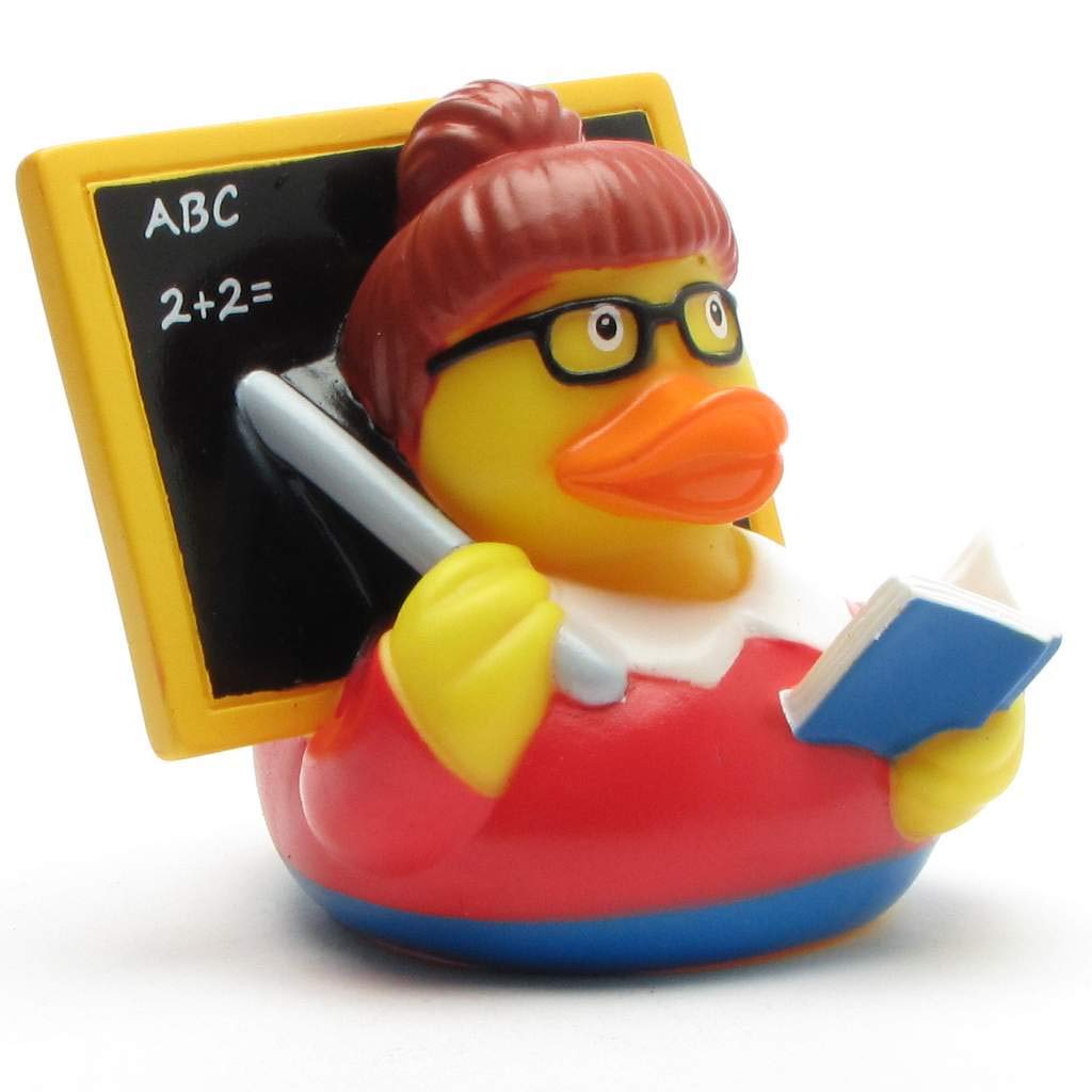 Duckshop I Duck Bath Teacher I Squeaky I L 10 cm I with Keyring Included in the Set I Gift Teacher I Present Pedagogues