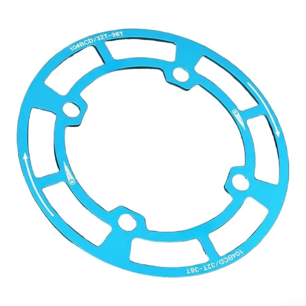 Bike Chain Guard Protector, Aluminum Alloy Mountain Bike Crankset Protector Chainring Guard for 32T/34T/36T(Blue)