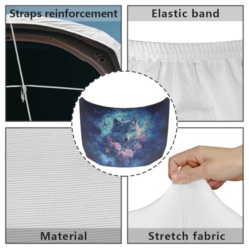 Image of Car Hood Cover,Breathable Soft Car Hood Cover Protector Suitable Most Automotive Sedans Trucks Pickup Sports Cars Accessories Wolf Pink Rose