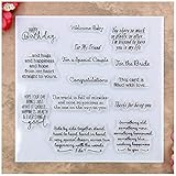 Kwan Crafts Words Happy Birhtday Welcome Baby Congratulations Clear Stamps for Card Making Decoration and DIY Scrapbooking