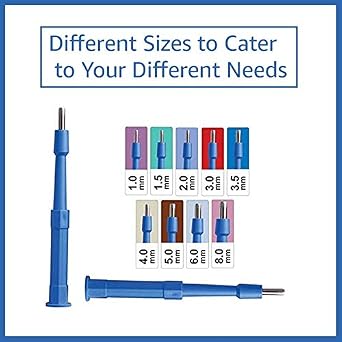 Disposable Biopsy Punch, Sterile Biopsy Dermal Punch for Piercing, Stainless Steel Skin Piercing Tool with Protective Handle (Box of 25)(1 MM)