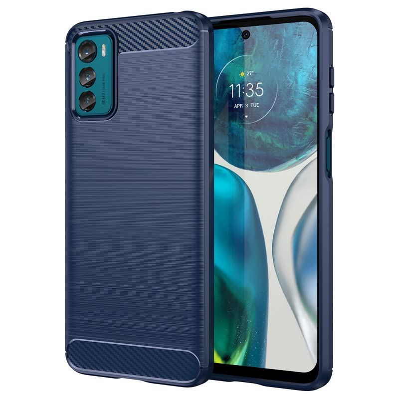Image of Hybrid Carbon Fiber Back Case for Motorola Moto G42 (Blue)