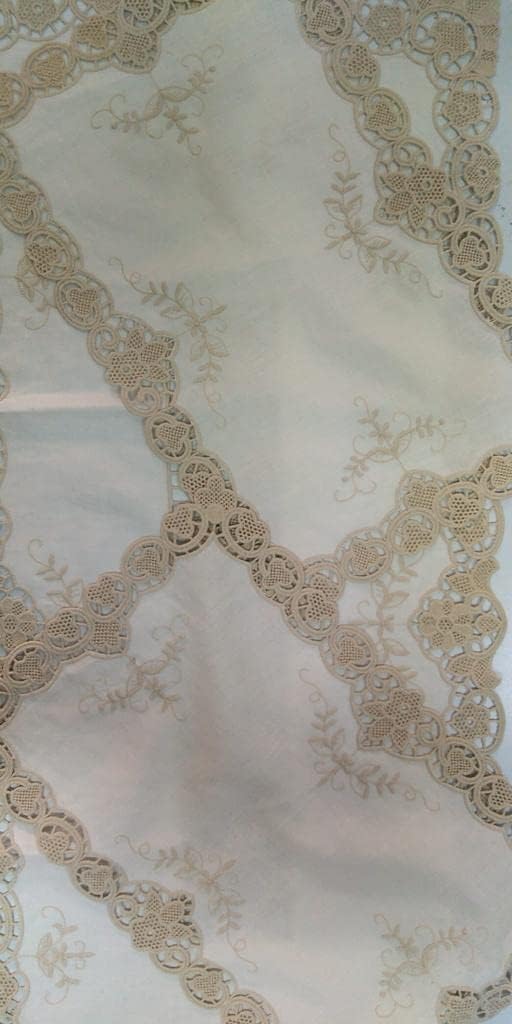 Centrini Ricamati A Filet - Set 3 Pezzi In Ecrù Per Comò E Comodini - Foto 10