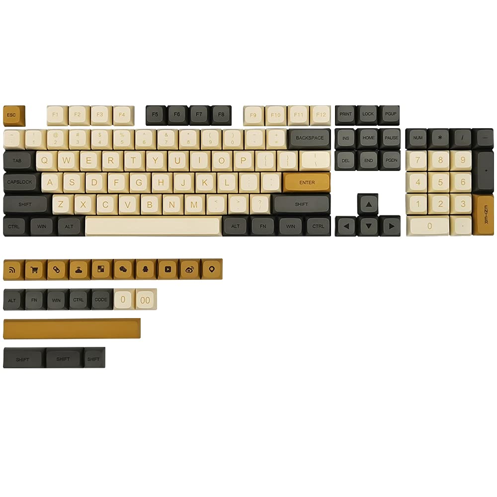 Buy PBT 125 Keys XDA Profile Keycaps ANSI Layout DyeSub keycap Set for