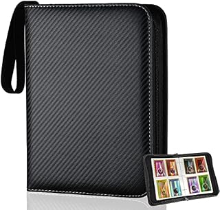 Pulchra Card Binder for PTCG Cards, PU Leather Card Album Folder Book Holder with Zipper for TCG (Black)