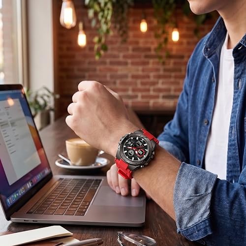 Image of V2A Stryke-VOLTRIX 5130 Analog-Digital Sports Watch for Men | Layered Dial Design | Bold Urban Performance Watch with 50M Water Resistance, Alarm, Stopwatch, Day-Date & Backlight