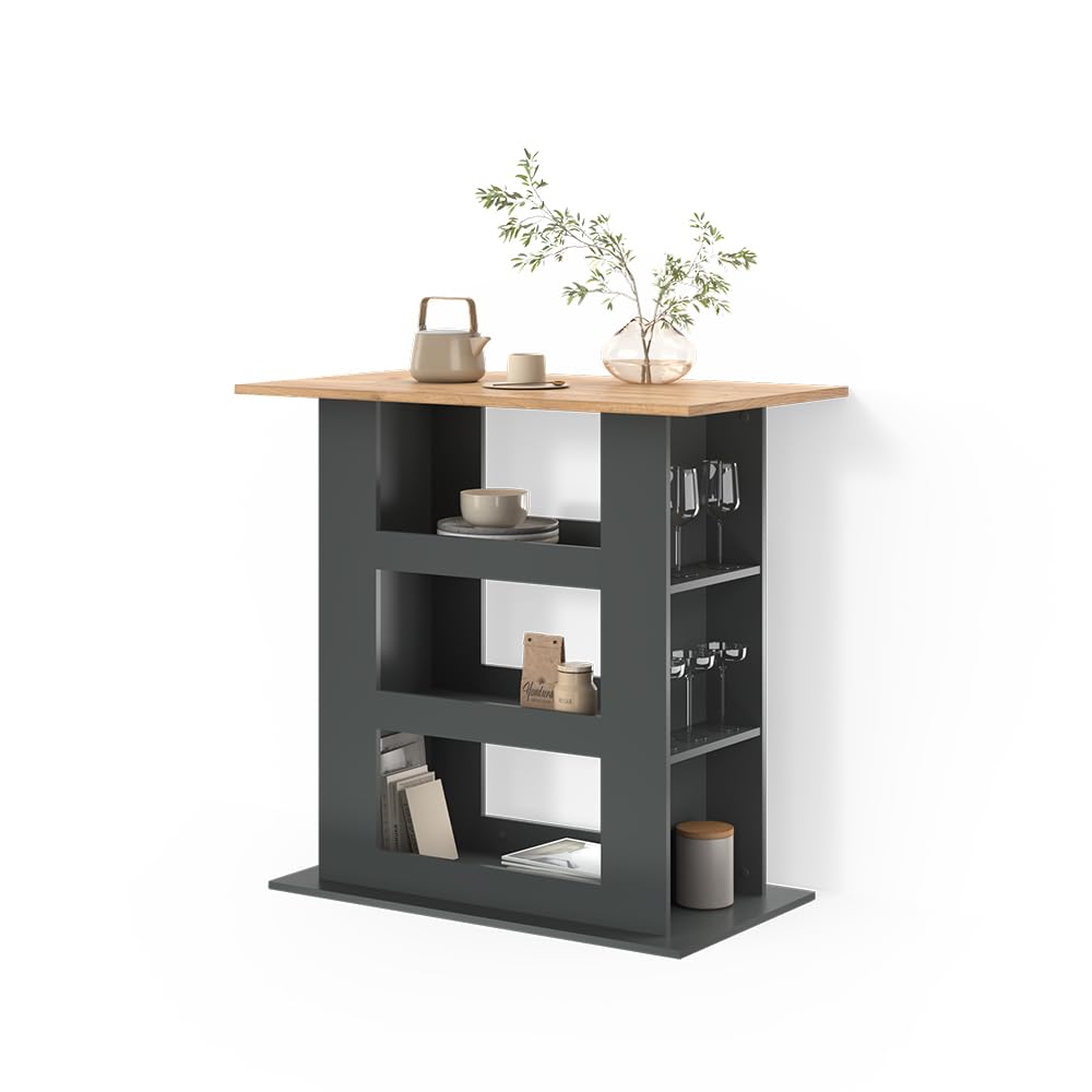 Livinity Bartisch Regusa, Goldkraft Eiche/Anthrazit, 110 x 65 cm