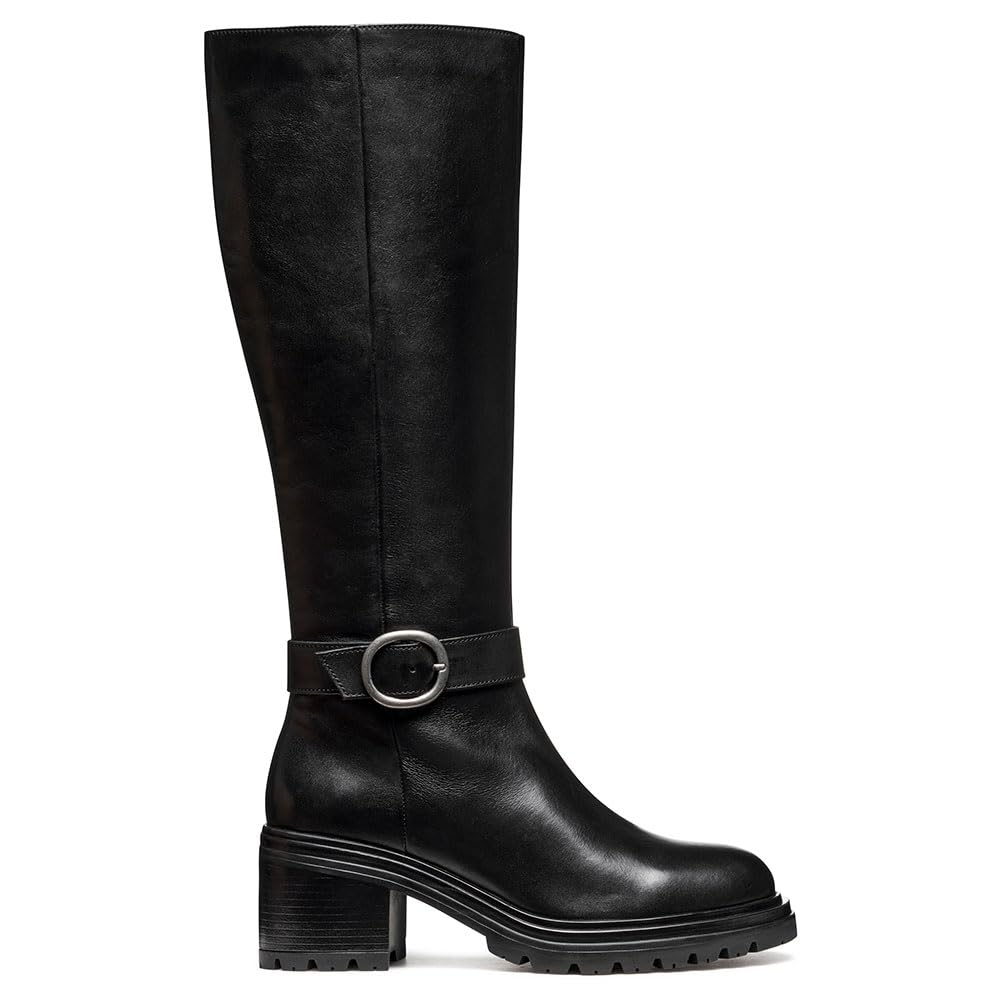 Geox Womens Ddamiana Knee High Boot, Black, 3 UK