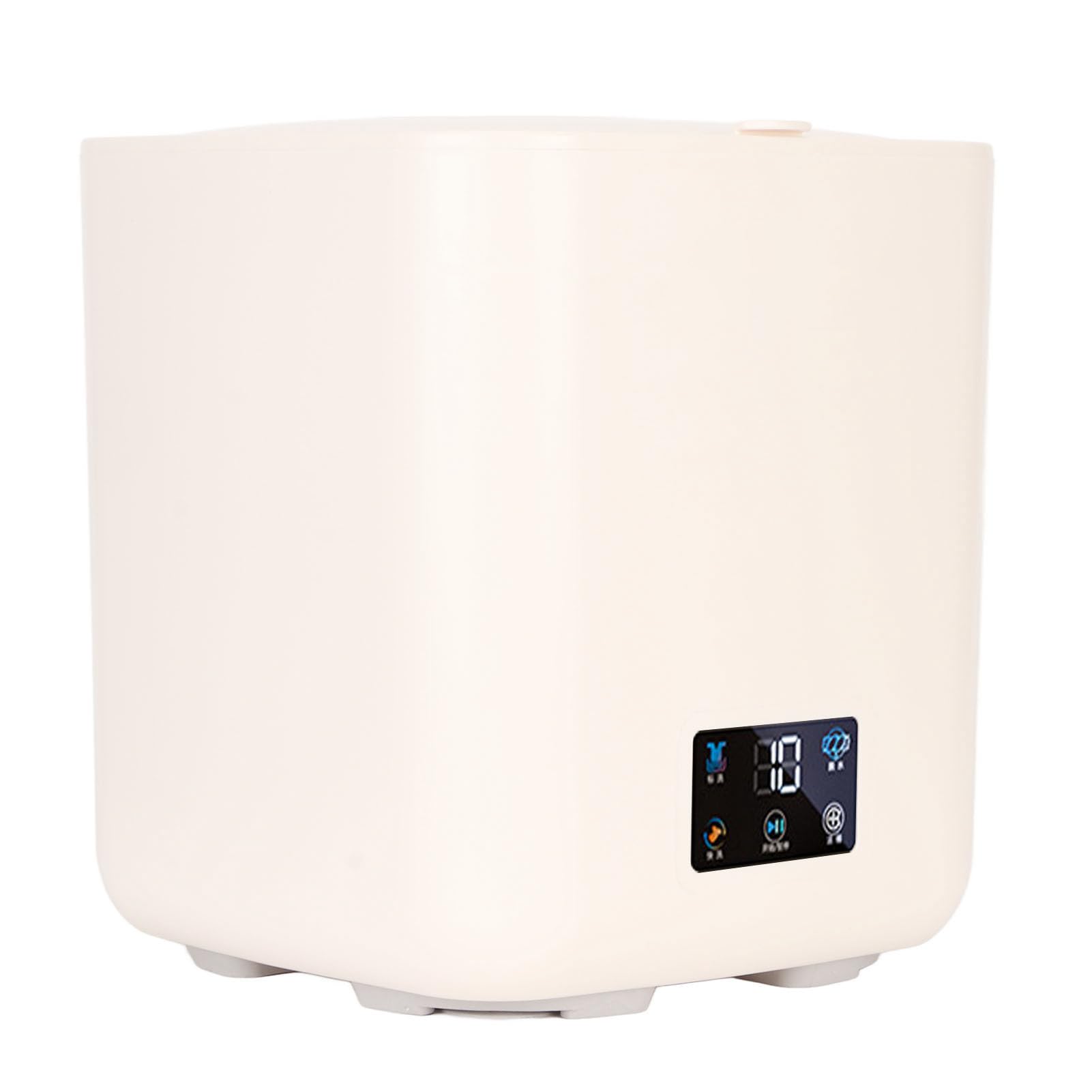 Piccola lavatrice automatica, 7L, lavatrice portatile con grande capacità ed essiccazione rotante per appartamento familiare dormitorio RV 100-240V (Beige)