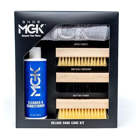 Shoe MGK Deluxe Shoe Brush Kit - Shoe Brush Set with XL Cleaner & Conditioner Cover