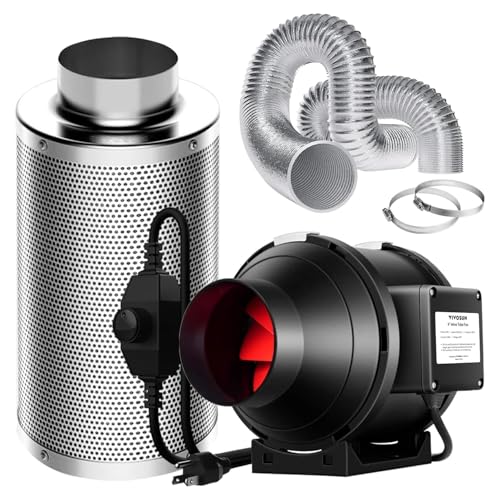VIVOSUN Grow Tent Ventilation System, 4 Inch Inline Duct Fan...
