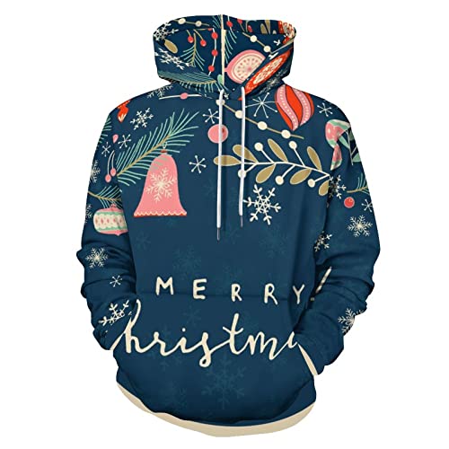 Sweat à capuche floral Merry Christmas pour adulte taille S
