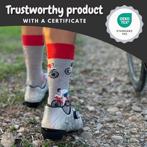 Cyclist Socks Men Cotton Funny Gifts Colourful Mens Walking Sock Bicycle Accessories Bicycles 7.5-11.54