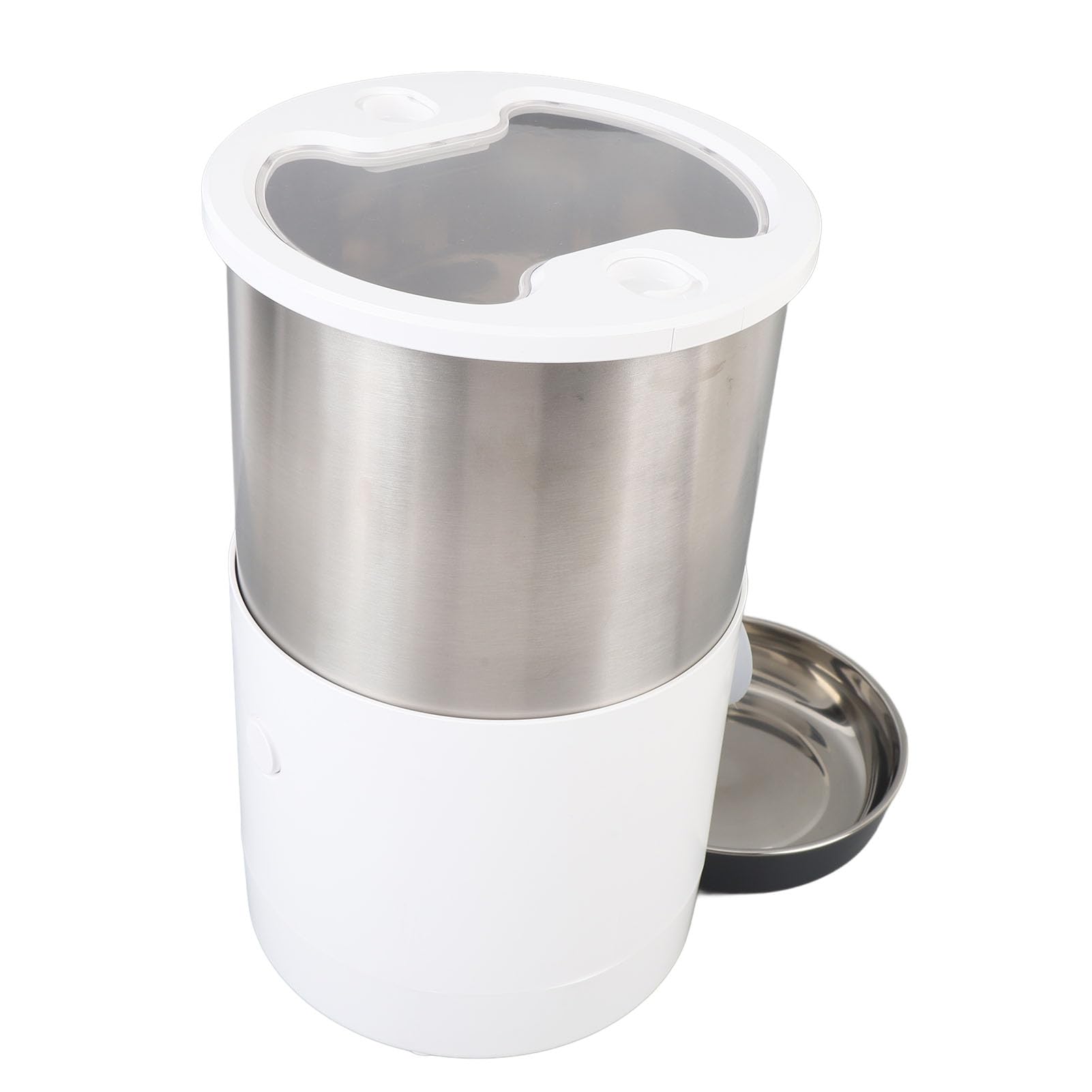 Comedero Automático para Gatos, Cuencos Dobles de Alimentación Temporizada de 4 litros, Dispensador de Alimentos para Mascotas de Acero Inoxidable con Control Inteligente de