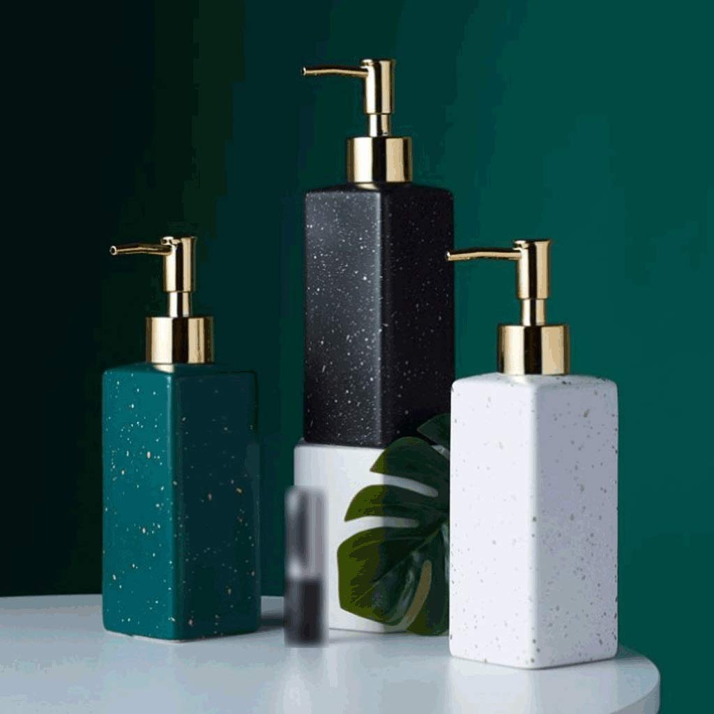 Dispenser di sapone in ceramica, dispenser di lozione con pompa in plastica PP, dispenser di sapone liquido ricaricabile per cucina da bagno dispenser di sapone da 12,3 once
