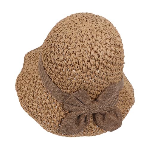 Sombrero de playa de paja con ala ancha y lazo para mujer miniatura 5