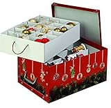 aufbewahrungsschachtel schwarz XXL Deko Karton mit Einsätzen in zwei Formaten für Christbaumkugeln und Accessoires 
