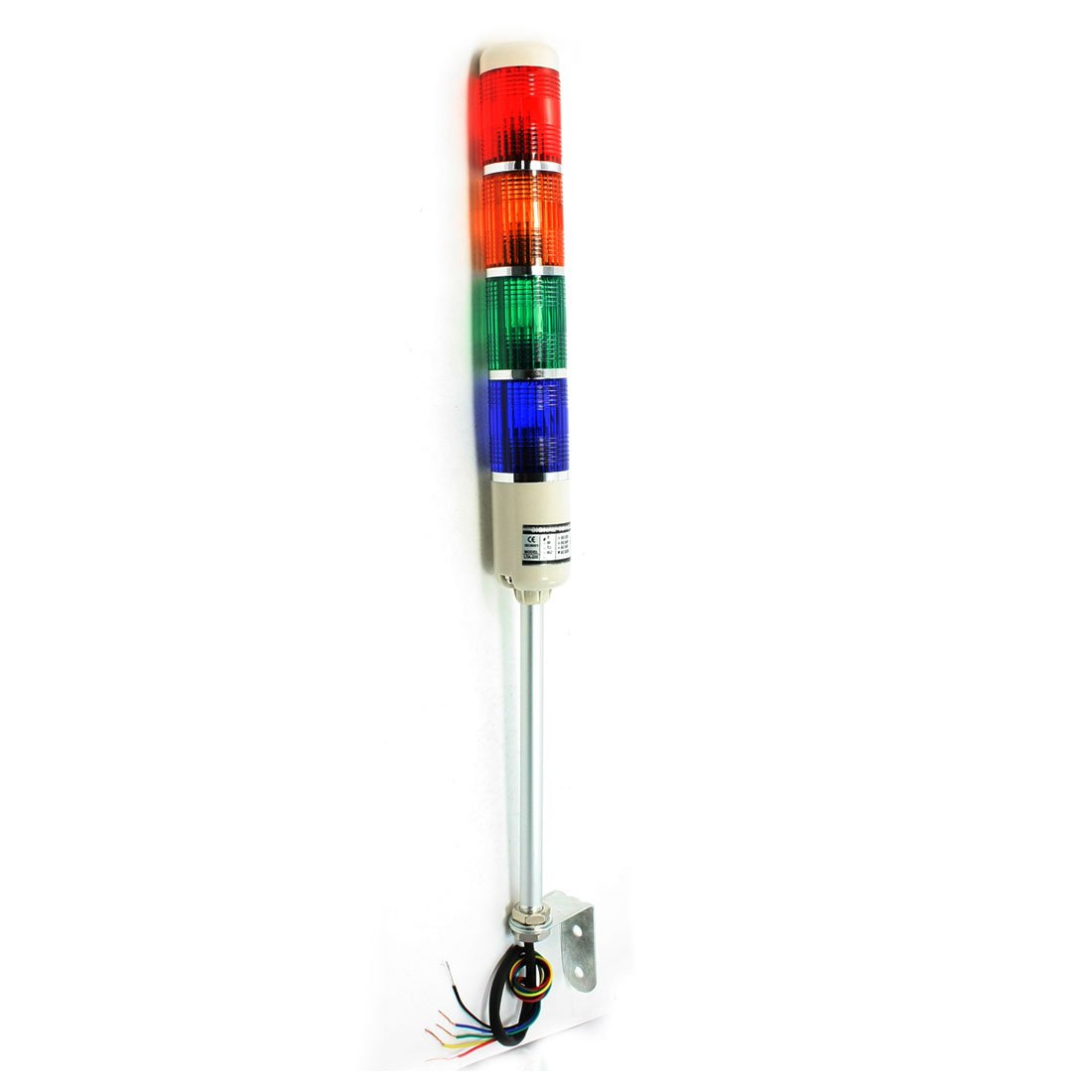 Ruilogod Lámpara LED azul verde naranja rojo Lámpara de torre industrial Advertencia de señal de luz 220V