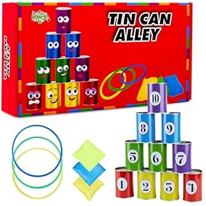 KreativeKraft Kids Games Outdoor Play Equipment for Kids Adults Family Garden Toys Sports Day Kit Egg and Spoon Race Ring Toss Sack Race Bean Bag Snakes and Ladders