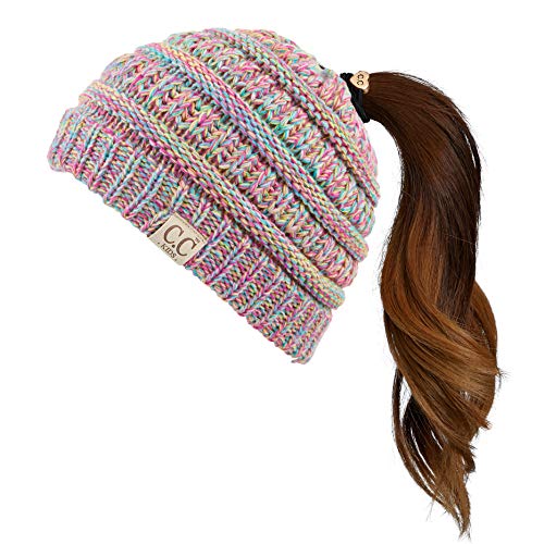 Hatsandscarf C.C Exclusives Kids Ages 2-7 Warm Chunky Thick Stretchy Knit Beanie Tail