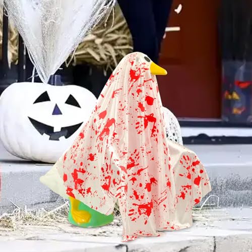 Décorations Halloween effrayantes canard et statue de table macabre 58 cm